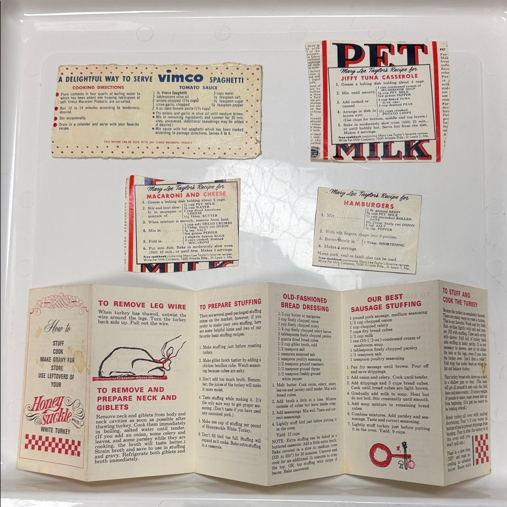 Vintage Recipe Clippings